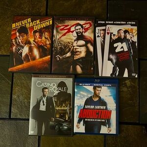 Action Movie DVD Collection- set of 5, EUC